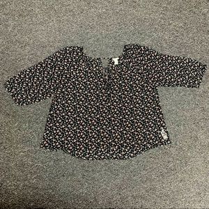 Floral Blouse With Cutout Details